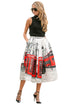 Sexy Oh London Printed Pleated Midi Skirt